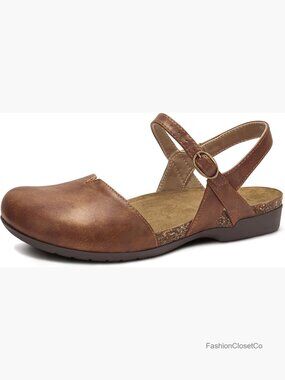 Women's Closed Toe Sandals with Arch Support Memory Foam Footbed